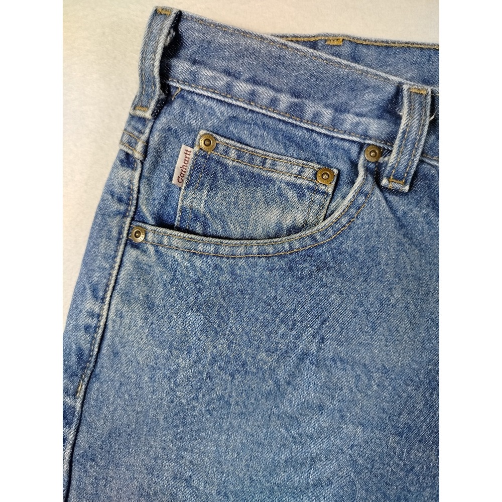 Carhartt Jeans Mens 40x32 Blue Traditional Fit Straight Denim Workwear‎ B180 DST - Picture 5 of 13